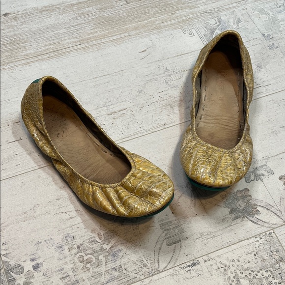 Rare Tieks Desert Croc Ballet Flats Size 10 Discontinued